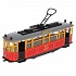 Модель Трамвай Ретро 17 см свет-звук двери открываются металлическая инерционная  - миниатюра №3