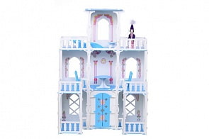 Домик с мебелью для кукол - Малика, бело-голубой (Krasatoys, 277кр)