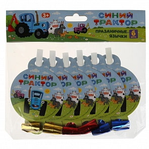 Язычки-дудочки Синий трактор 6 штук (Синий трактор, TH-53667-BT)