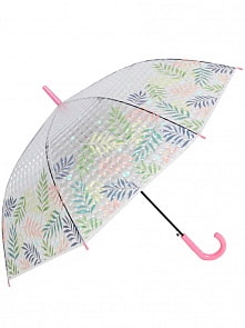 Зонт-трость Тропические Листья с 3D эффектом розовый (Михи Михи, MM07466)