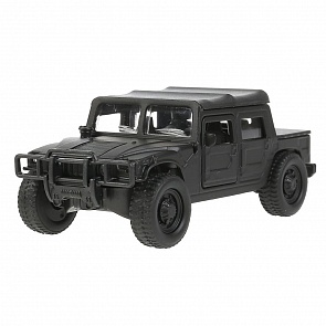 Машина Пикап Hummer H1 12 см матовая двери и багажник открываются металлическая инерционная (Технопарк, SB-18-09-H1-NB-MATTE-WB)