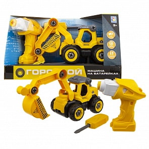 Разборная модель - Экскаватор с двигателем – Горстрой, 18 см (1Toy, Т16960)
