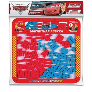 Магнитная доска «Тачки Дисней» с русскими буквами и цифрами (Играем вместе, A553-H27004-R2sim)
