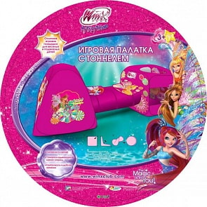 Детская игровая палатка "Винкс" треугольная + квадратная с тоннелем (Играем вместе, GFA-2TONWINX-R1sim)      