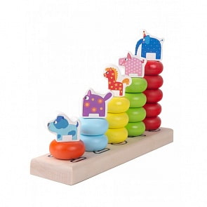 Пирамидка Деревяшки с фигурками героев и цифрами (Деревяшки, 19WPR01)