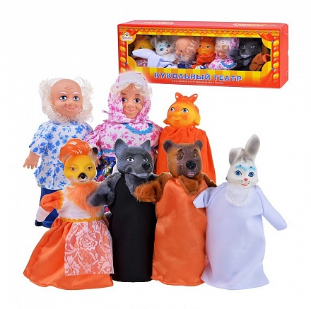 Кукольный театр по сказкам №3 - Колобок, 7 кукол 