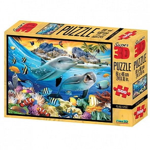 Пазл 3D 500 - Закат на острове (Prime 3D, 10047-SBM)