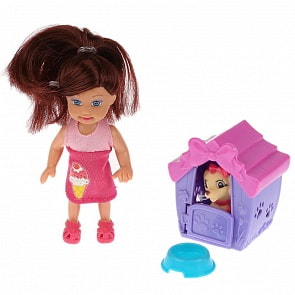 Кукла – Машенька, 12 см, будка, питомец, аксессуары (Карапуз, MARY022X-RU)