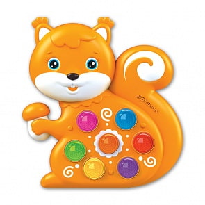 Игрушка музыкальная Веселушки – Белочка, свет и звук (Азбукварик, 29031-1)