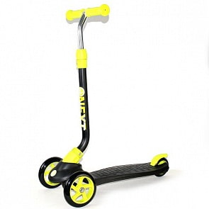 Самокат 3-х колесный складной – Next, салатовый, управление наклоном, светящиеся PU колеса (Next, GW-012MAX-2sim) 