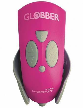 Звонок-фонарик Globber для самокатов Mini Hornit, 25 мелодий, deep pink, свет 
