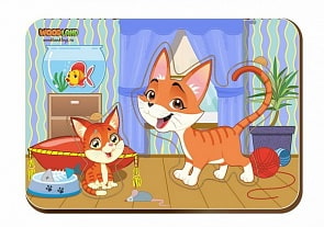 Деревянный вкладыш - Мама и детеныш, кошки (Сибирский сувенир, 011321)