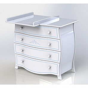 Комод детский Гандылян КО-2012-4 Лола, белый (Gandylyan, GAN-КО 2012-4_белый)