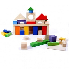 Деревянный конструктор, 51 деталь, окрашенный, в пакете (Paremo, PE117-10)