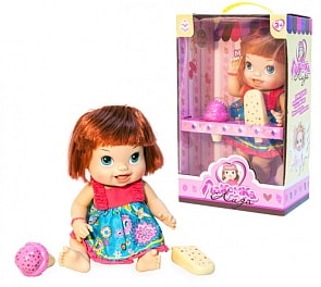 Кукла Лакомка Лиза с мороженым и каре, 36 см. (1toy, Т10376)