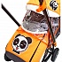 Санки-коляска Snow Galaxy City-2-1 - Панда на оранжевом, на больших колесах Eva, сумка, варежки  - миниатюра №11
