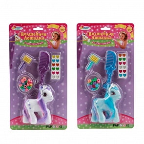 Лошадка 10 см, флокированное покрытие с аксессуарами (Играем вместе, 3371R)