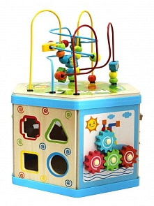 Деревянный куб-лабиринт 7 в 1 (База игрушек, 7038)