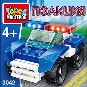 Конструктор - Полицейская машина, 17 деталей (Город мастеров, 3042-JS)