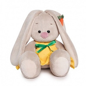 Мягкая игрушка – Зайка Ми в желтом сарафане с морковой, малыш, 15 см (Budi Basa, SidX-249)