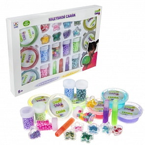 Набор из серии Слайм тайм – 6 вариантов надувного слайма с украшениями (1toy, Т17647)