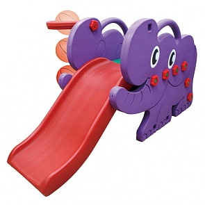 Детский игровой комплекс Elephant для дома и улицы: детская горка, баскетбольное кольцо с мячом, футбольные ворота с мячом (Happy Box, JM-706D)