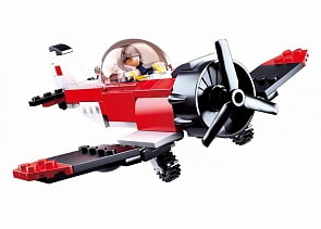 Конструктор – Авиация: самолет с фигуркой, 128 деталей  (Sluban, M38-B0667E)