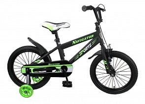 Детский велосипед Sport I, колеса 16 дюймов, светящиеся страховочные колеса (Navigator, ВН16149)