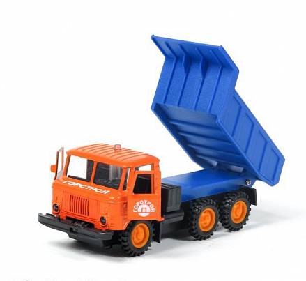 Машина металлическая инерционная -  ГАЗ 66 – Самосвал, 1:43, со световыми и звуковыми эффектами 