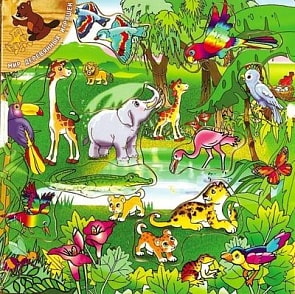 Рамка с вкладышами - Лесные жители 3 (Мир деревянных игрушек, Р32)