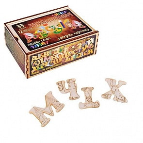 Азбука занимательная, 33 буквы и карандаши (Bambi, 7841)