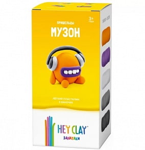 Легкий пластилин для лепки Залипаки - Музон, 5 банок (Hey Clay)
