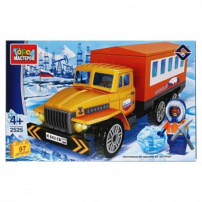 Конструктор – Арктика: Урал вахтовка, с фигуркой, 97 деталей (Город мастеров, KK-2525-R)