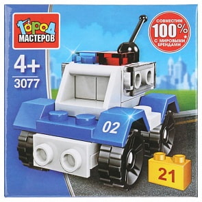 Конструктор - Полицейская машина, 21 деталь (Город мастеров, 3077-JS)