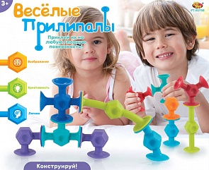 Мягкий конструктор с присосками - Веселые прилипалы, 10 деталей (ABtoys, PT-00798(WZ-A4772)