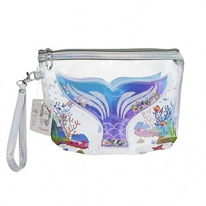 Косметичка Русалочка прозрачная с водой и пайетками 15 х 22 см (Lukky, Т17840)
