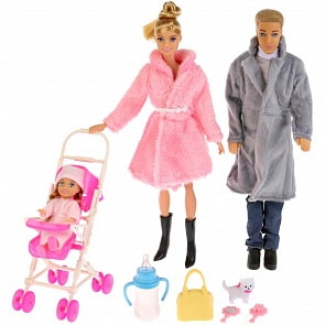 Кукла София в зимней одежде 29 см., с семьей и аксессуарами (Карапуз, 99161-S-AN)