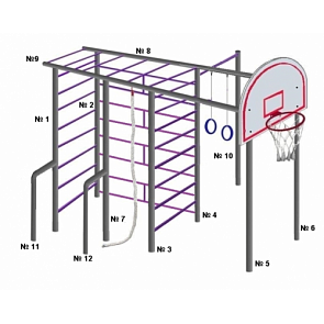 Городок уличный детский Вертикаль без скалодрома (Вертикаль, Городок уличный_без скалодрома)