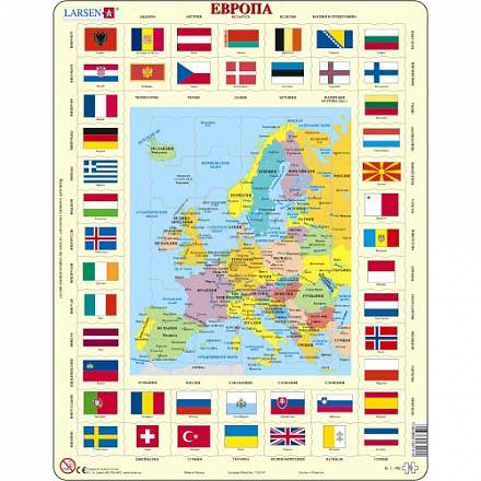 Обучающий пазл Карты/флаги Европа, 70 деталей 