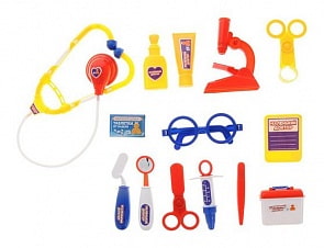 Маленький доктор. Набор доктора, 14 предметов, в чемодане (ABtoys,  PT-00232)