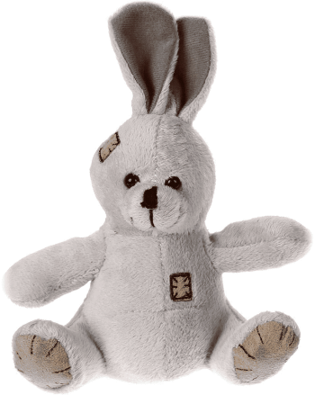 Мягкая игрушка – Зайчик с заплатками, коричневый, 12 см 