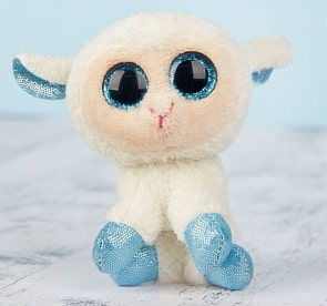 Брелок Beanie Boo's Овечка белая с голубыми копытцами, 12 см (TY Inc, 36598)