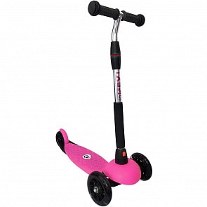 Самокат 3-колесный, управление наклоном, колеса PU 120 и 98 мм, свет (Next, M13-PINK)