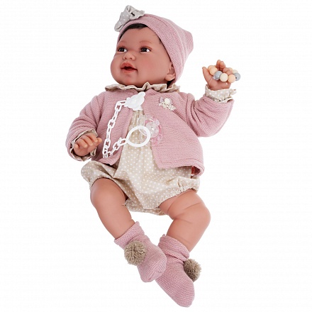 Кукла-малышка Елена в розовом 40 см мягконабивная 