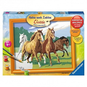 Раскрашивание по номерам Дикие лошади (Ravensburger, 28374st)