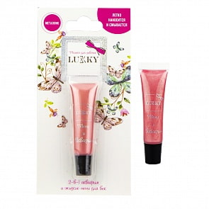 Lukky 2-в-1 - Аквагрим и жидкие тени для век, 7 мл, цвет розовый металлик (Lukky, Т16748)