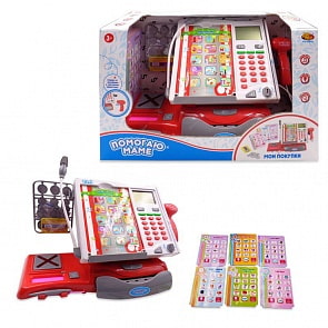 Касса - Помогаю Маме, в наборе с продуктами, со световыми и звуковыми эффектами (Abtoys, PT-00815)
