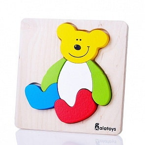 Деревянный паз в рамке - Медвежонок (Alatoys, ПЗЛ1805)