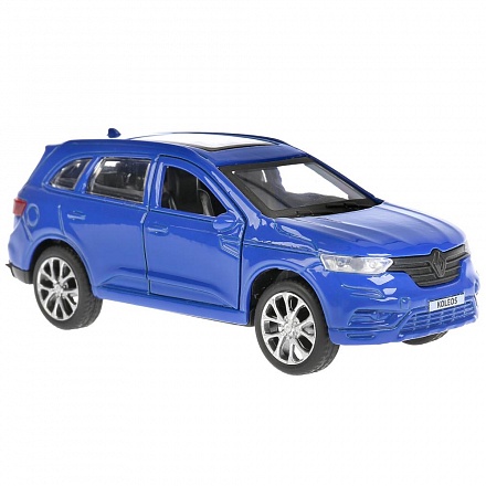 Машина металлическая Renault Koleos, длина 12 см., открываются двери, инерционная, синяя 