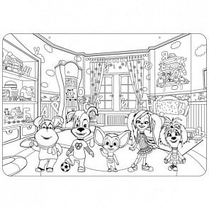 Коврик-раскраска маленький – Барбоскины, размер 48 х 33,5 см (ЯиГрушка, 12246)